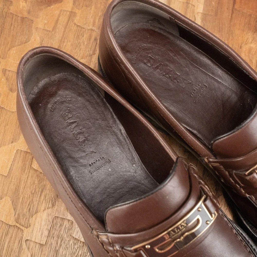 BALLY Candino Bit Loafer Casual Brown Leather Driver Shoes Mens Sz 8.5 D